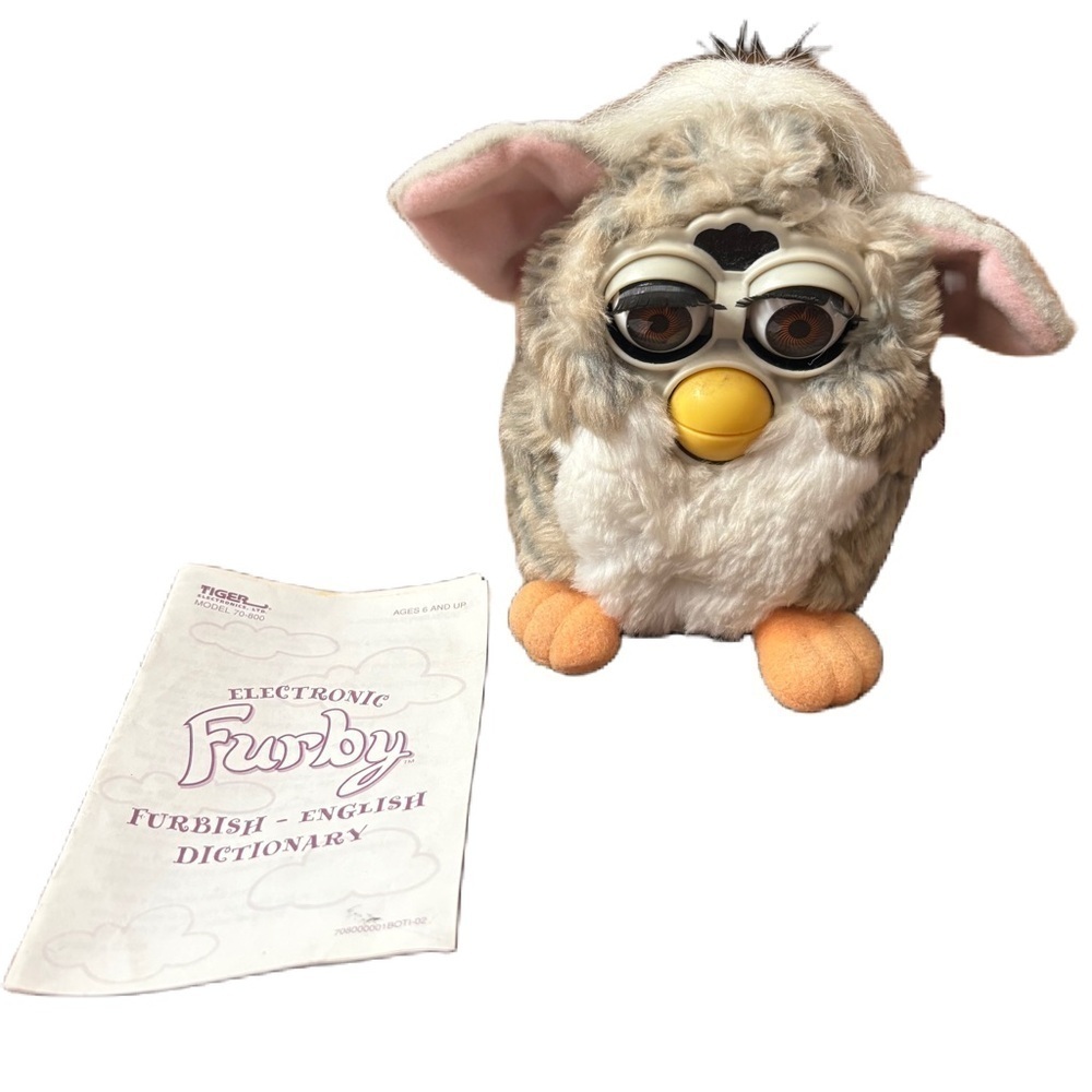 Vintage 1998 Gen 1 Furby: Church Mouse, Brown Eyes Figure Toy Tiger